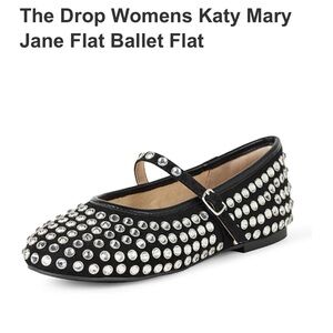 The Drop Black Studded Flats